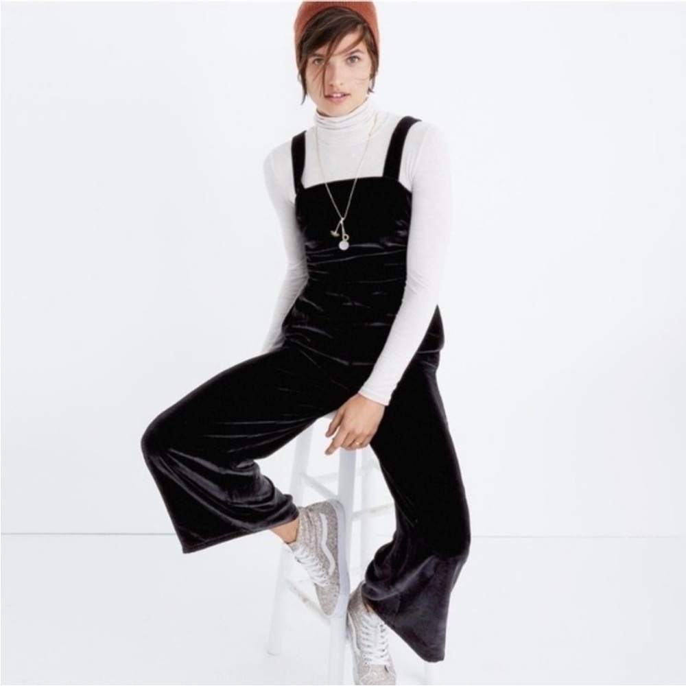 Madewell Crushed Velvet Wide Leg Jumpsuit‎ Size 4
